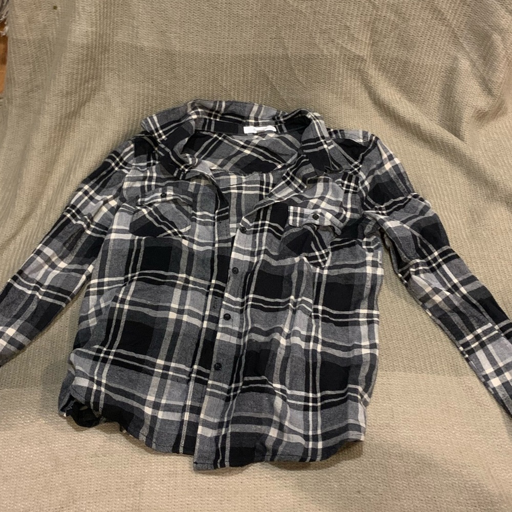 Black checkered flannel